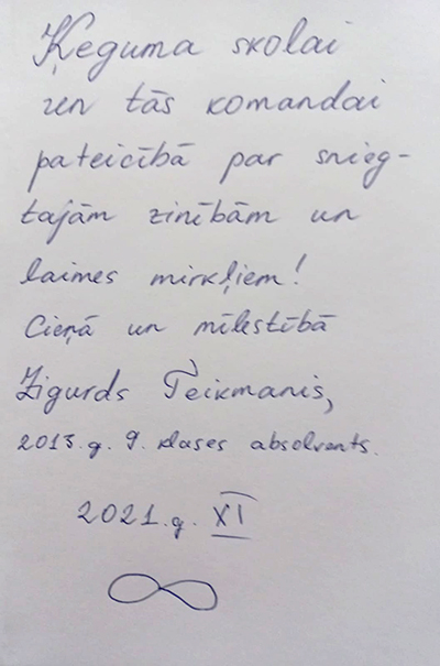 zigurds teikmanis paldies kegumaskola 2021