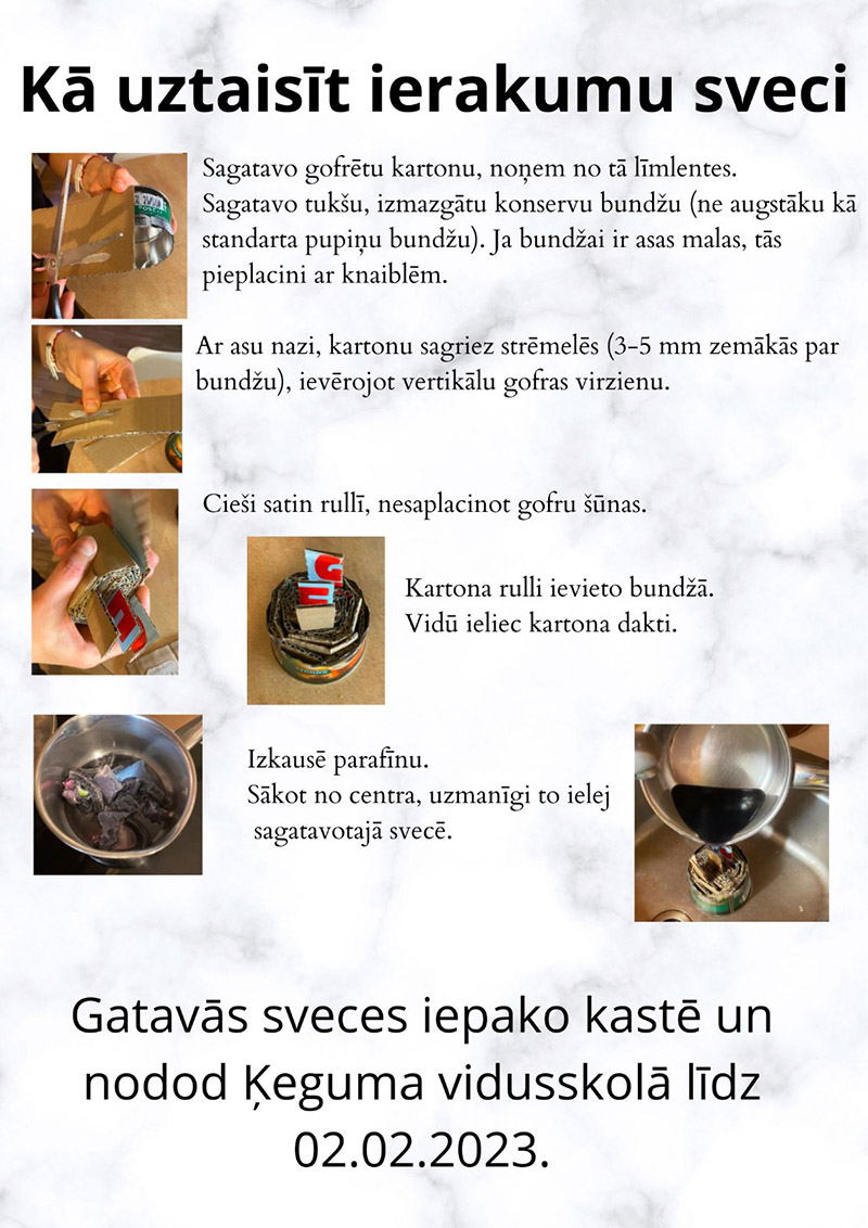 kegumaskola sveces instrukcija